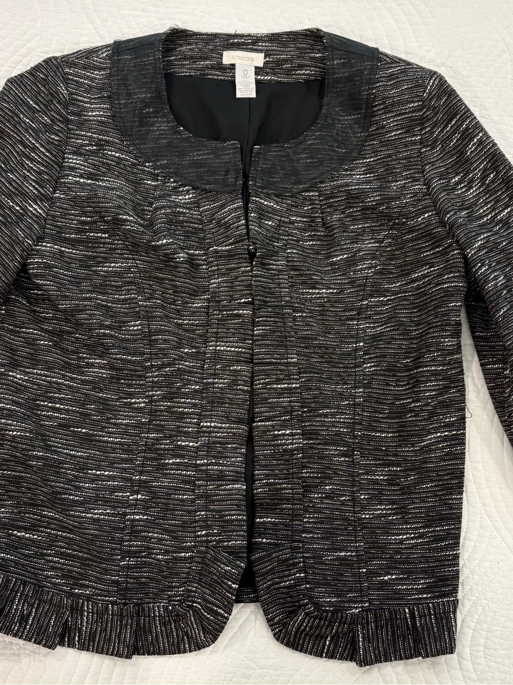 Chico's Black and White Marled Jacket